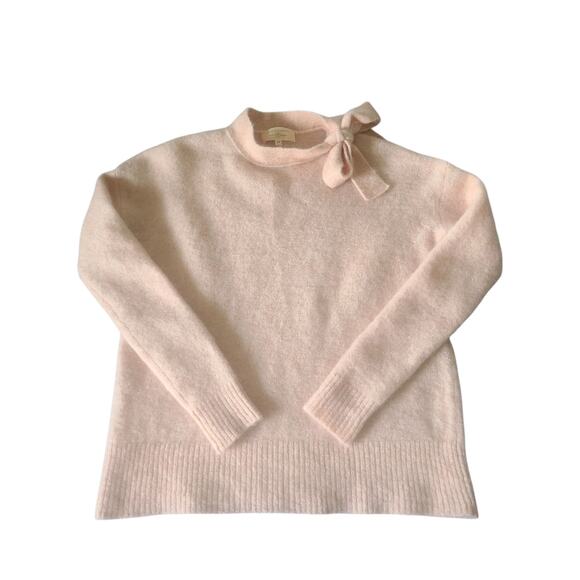 Sezane Zaria Bow Jumper Pale Pink Mohair Wool Sweater Size XS - Picture 3 of 10